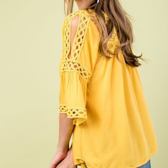 Babydoll Knit Yellow Top - Picture 3 of 5